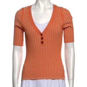 NICHOLAS orange striped shirt sweater